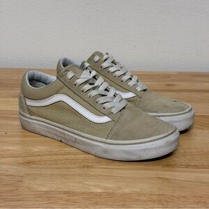 Vans Old Skool Suede Pale Khaki White Mens 5.5 Wmns 7